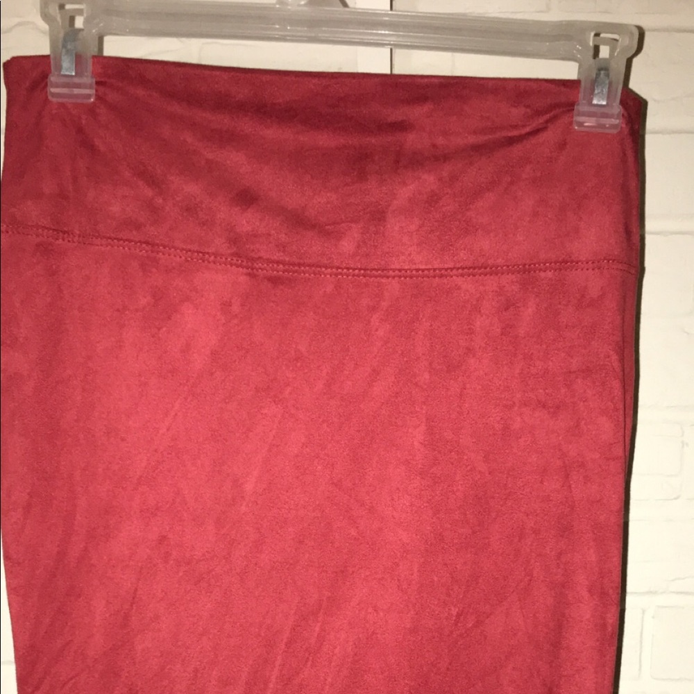 Faux suede pencil skirt